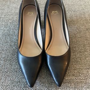 Marc Fisher Zala Black Leather Block Heel Pump